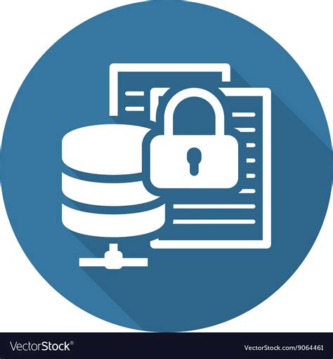 Secure File Storage Icon Flat Design Royalty Free Vector