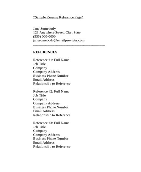 Free 9 Sample Reference List Templates In Pdf Ms Word