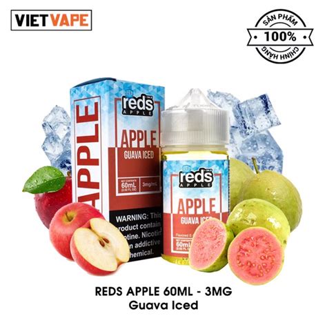 red apple guava iced freebase 60ml tinh dầu vape mỹ chính hãng