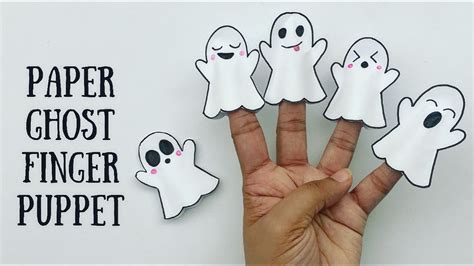 Diy Paper Ghost Finger Puppet Origami Ghost Pencil Topper Paper
