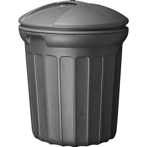 Shop United Solutions 32 Gallon Black Outdoor Garbage Can At