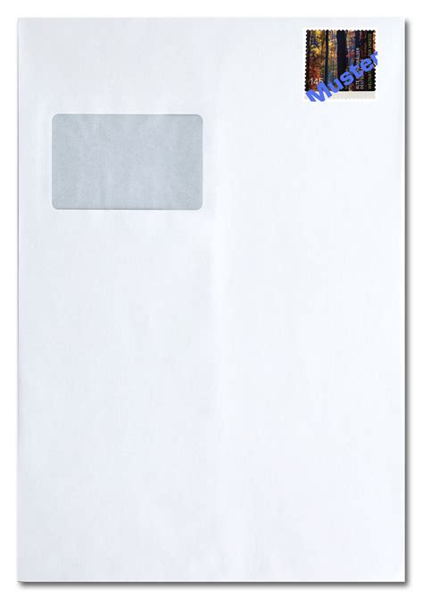 Printus briefumschläge din lang mit fenster weiß 500 st. Briefumschlag Mit Fenster Briefmarke