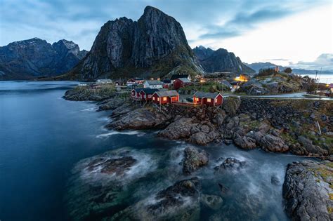 Hamnoy Blue Hour Hamnoy In Lofoten Norway During The Blue Hour What
