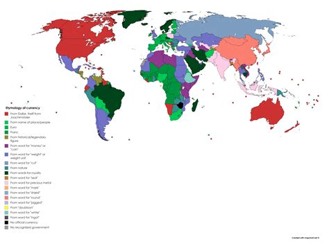 Etymological origin of the world's currencies | Origin of the world, World, Map