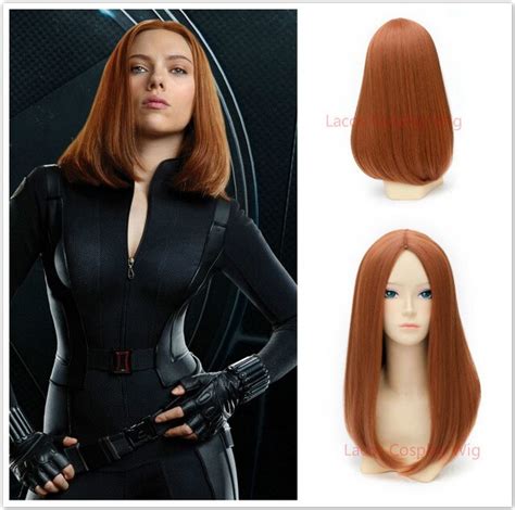 Captain America 2 Black Widow Wig Natasha Romanoff Medium Long Straight
