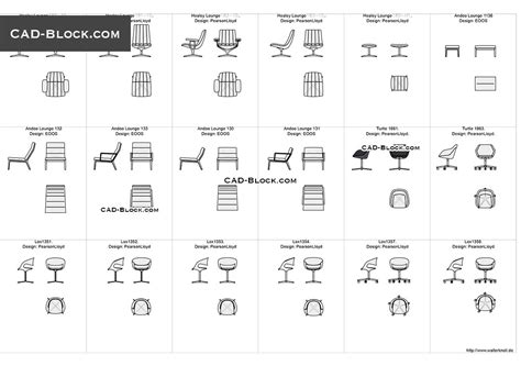 Designer Chairs 2 Free Autocad Blocks Cad File Download