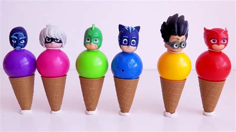 Pj Masks Balls Ice Cream Cones Learn Colors With Pj Masks Wrong Heads