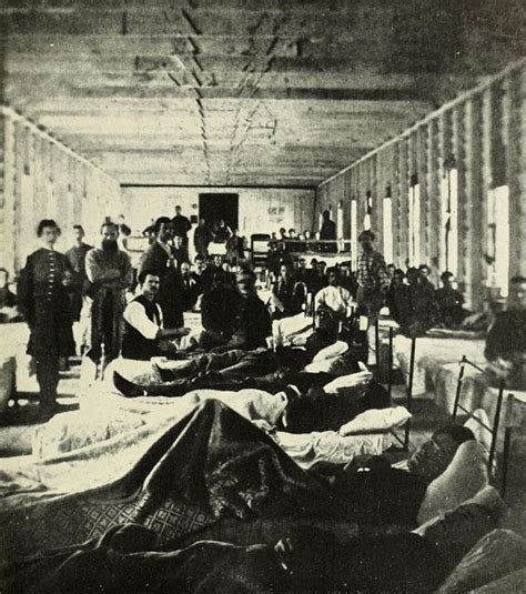 Union Soldiers Convalescing From Wounds Or Disease In The Interior Of A