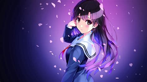Download Wallpaper 2560x1440 Anime Schoolgirl Uniform Girl Widescreen 169 Hd Background