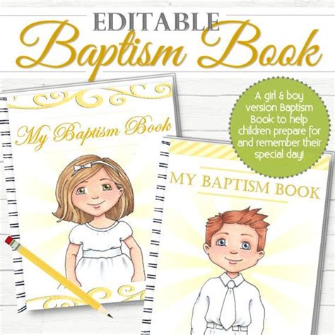 An Editable Baptism Book And Journal For Boys And Girls This Book