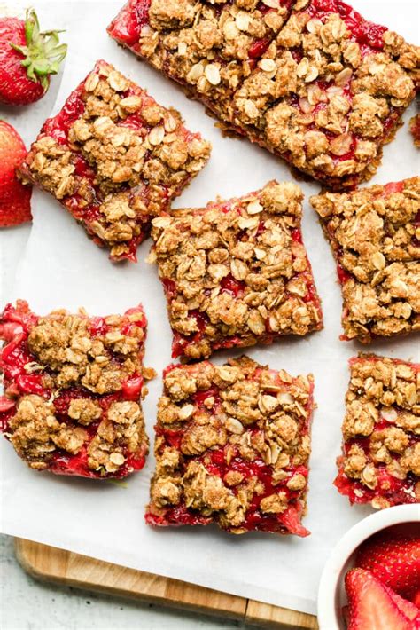 Healthy Strawberry Oatmeal Bars All The Healthy Things