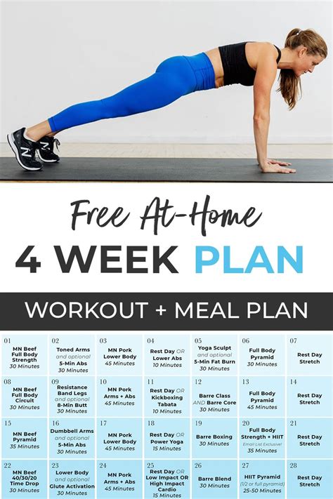 4 Week Workout Plan With Youtube Videos Nourish Move Love