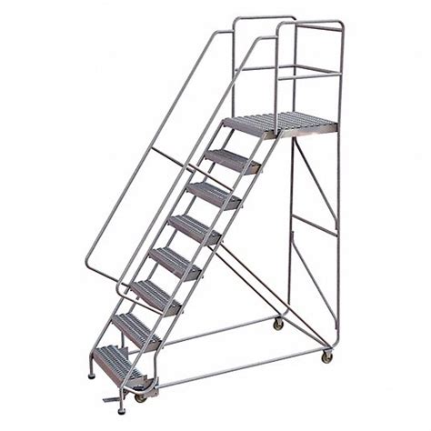 Tri Arc Rolling Ladder 80 In Platform Ht 28 In Platform Dp 24 In