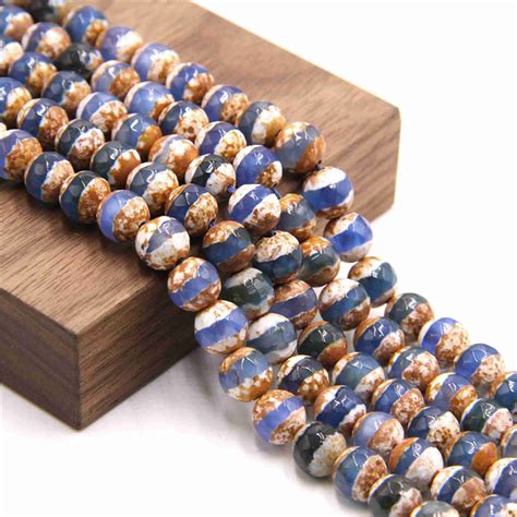 155 Dzi Agate Beads Natural Faceted Tibetan Beads 6 Mm Etsy