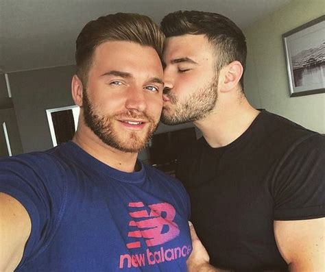 Male Beauty Kissing Couples Cute Gay Couples Thing 1 Beard No