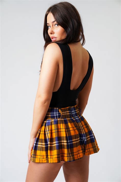 Sarah Pleated Tartan Mini Skirt Divas World