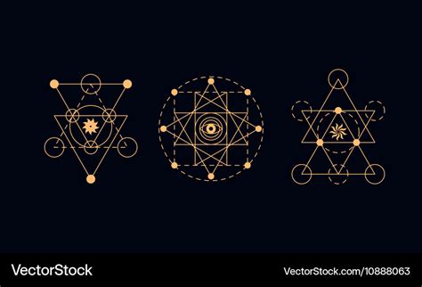 Sacred Geometry Alchemy Symbols Royalty Free Vector Image