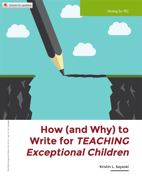 Pdf How And Why To Write For Teaching Exceptional Children
