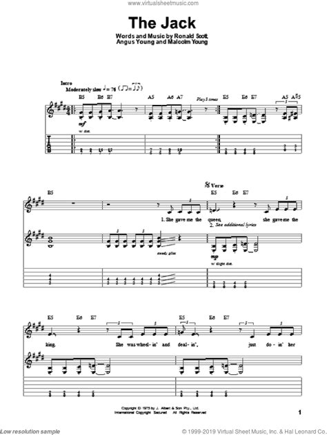 Print and download you are my sunshine sheet music composed by jimmie davis. AC/DC - The Jack sheet music for guitar (tablature, play-along)