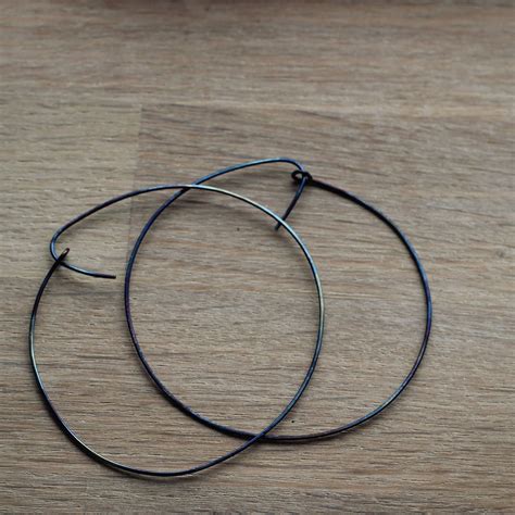Rainbow titanium earrings - Delicate simple hoops - Boho summer hoops - Seamless large hoops 