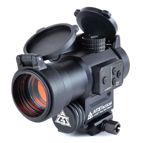 At3 Leos Red Dot Sight W Integrated Laser And Riser At3 Tactical