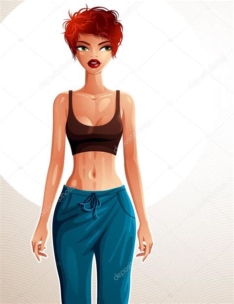 Gorgeous Red Haired Sexy Lady Stock Vector Image By ©ostapiusangelp 68227611