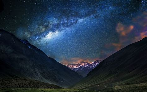 Landscape Nature Mountains Starry Night Milky Way Galaxy Dirt