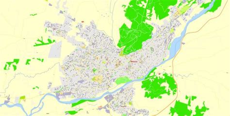 City Map Temuco Vector Urban Plan Adobe Illustrator Editable Street Map