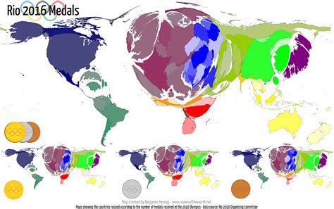 Rio 2016 Olympic Medal Maps Views Of The Worldviews Of The World