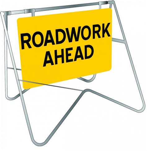 Roadwork Ahead Safety Sign Swing Stand Signage Uss