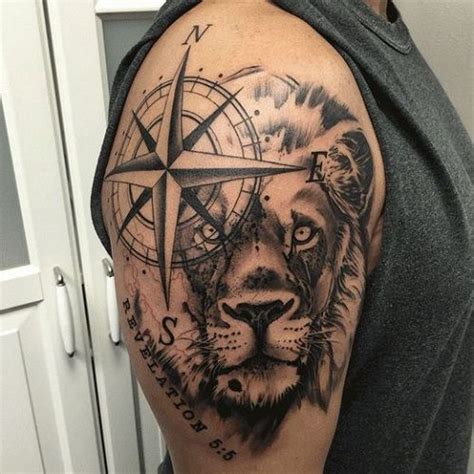 110 Best Compass Tattoo Designs Ideas And Images Lion