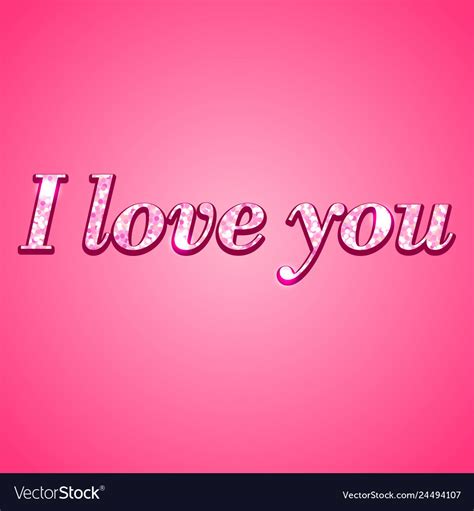 I Love You Glitter Text On Pink Background Vector Image