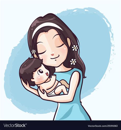 Mother And Baby Royalty Free Vector Image Vectorstock