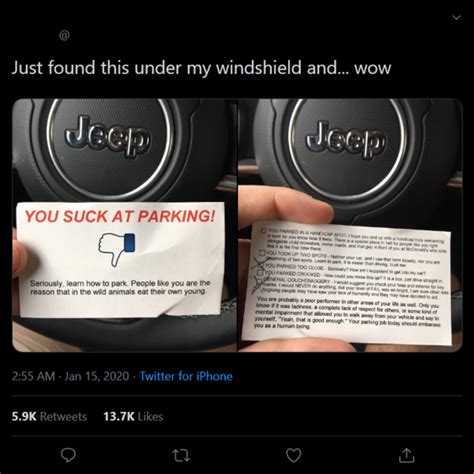 Jeep Driver Gets A Lesson In Parking Meme Guy