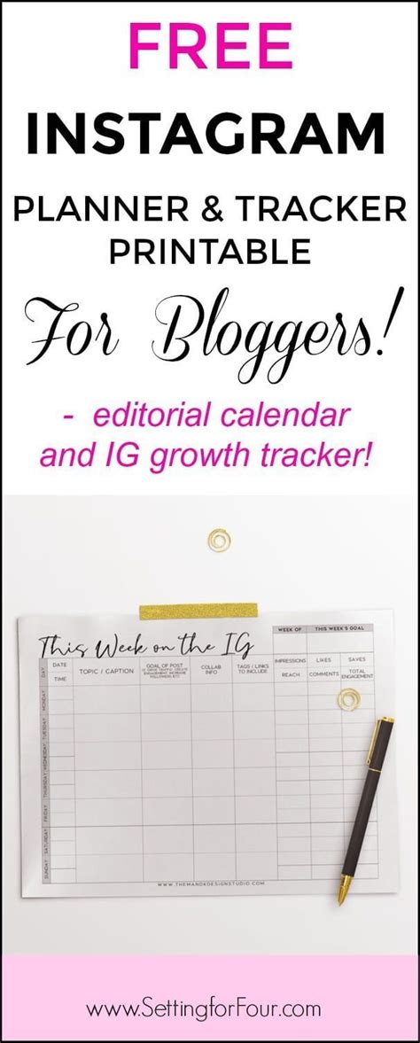 Most of the companies prefer to work with. Free Instagram Printable Planner and Tracker for Bloggers ...