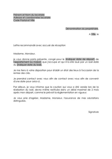 Lettre De Preavis Mois A Voir Modele Preavis Logement Mois Rsa  Hot
