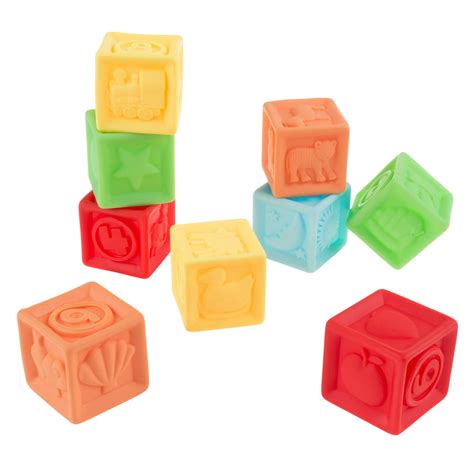 123 Soft Rubber Blocks Bpa Free Squeezable Numbers Building Block Set Classic Educational