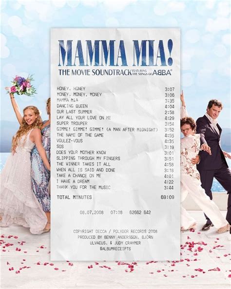 Album Receipts On Instagram ““mamma Mia The Movie Soundtrack