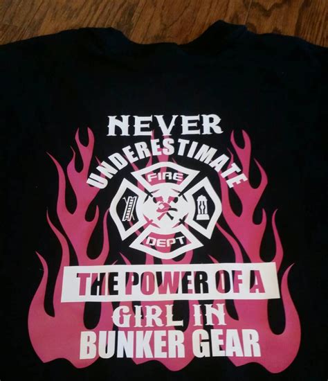 Womens Firefighter Tshirt Never Underestimate The Power Of A Etsy
