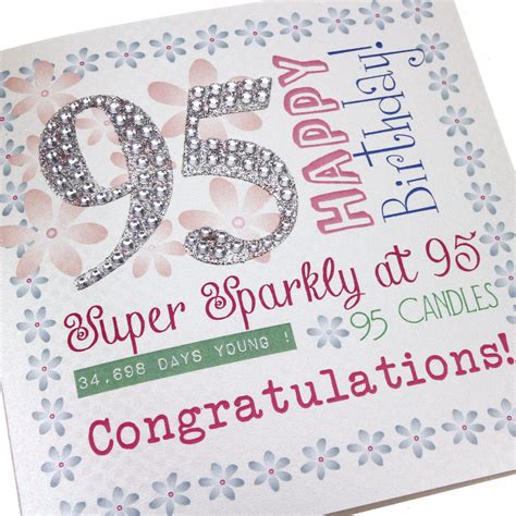A collection of 95th birthday wishes, greetings, pictures. Handmade Womens 95th Birthday Card Pink Purple Green ...