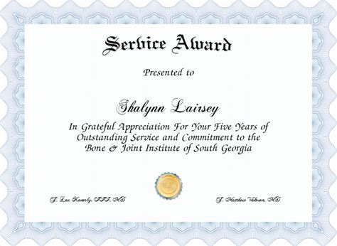 Service Awards Certificates Template Elegant Service Award Certificate