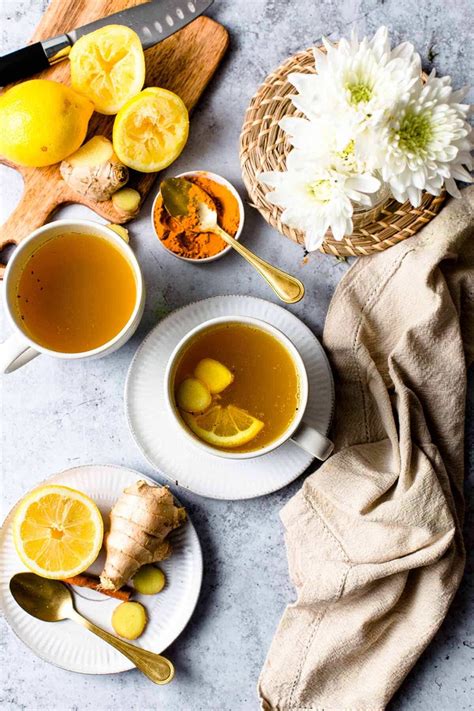 Homemade Ginger And Lemon Tea With Turmeric My Vegan Minimalist