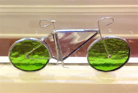 stained glass bicycle small bike in many colors or clear vitrail