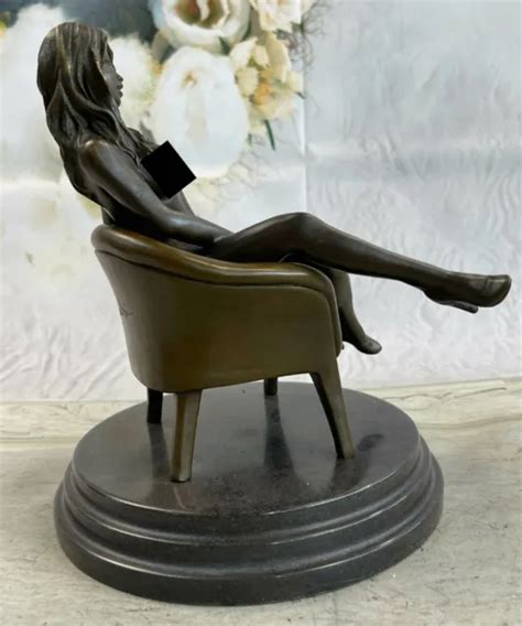 Art Deco Sculpture Sexy Naked Woman Erotic Nude Girl Bronze Statue Sculpture Eur