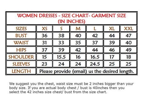Size Guide Size Chart Dress Size Chart Women Size Chart For Kids