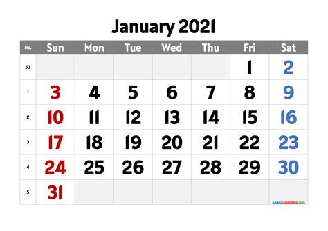 Printable calendar january 2021 can help you in organizing your work and meeting the deadlines. Printable January 2021 Calendar PDF | Template M21Alatsi2