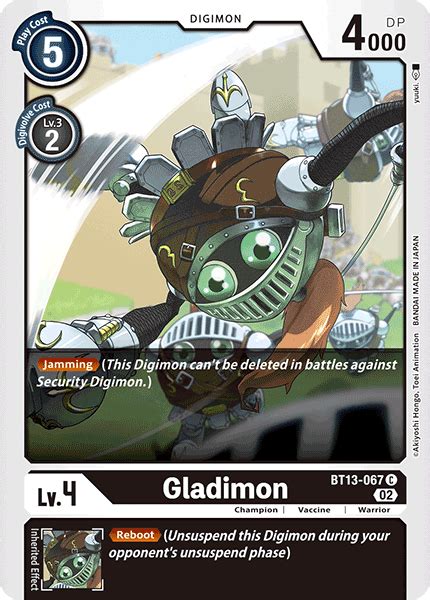 Gladimon Bt13 067 Digimoncardgame Wiki Fandom