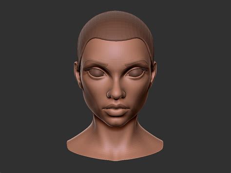 Artstation Female Head Base Mesh Low Poly Resources