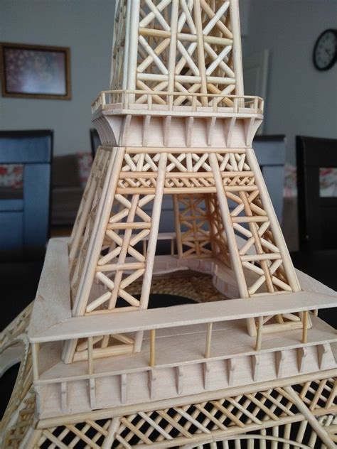 Eiffel Tower Building At Home With Skewer And Popsicle Stick Çöp şiş
