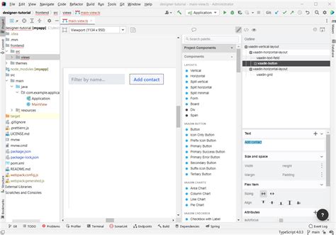 Build Main View Tutorial Designer Tools Vaadin Docs